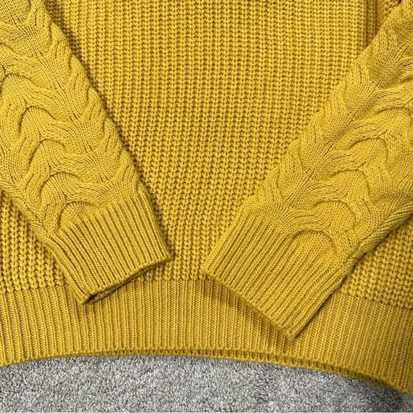 Molly Bracken Women’s Cable Knit Sweater Longsleeve Boat Neck Boho in Yellow XS - Picture 5 of 11